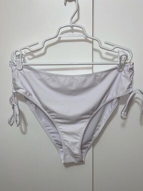 White women’s swim suit bottoms with ties on the side - Size: 3XL